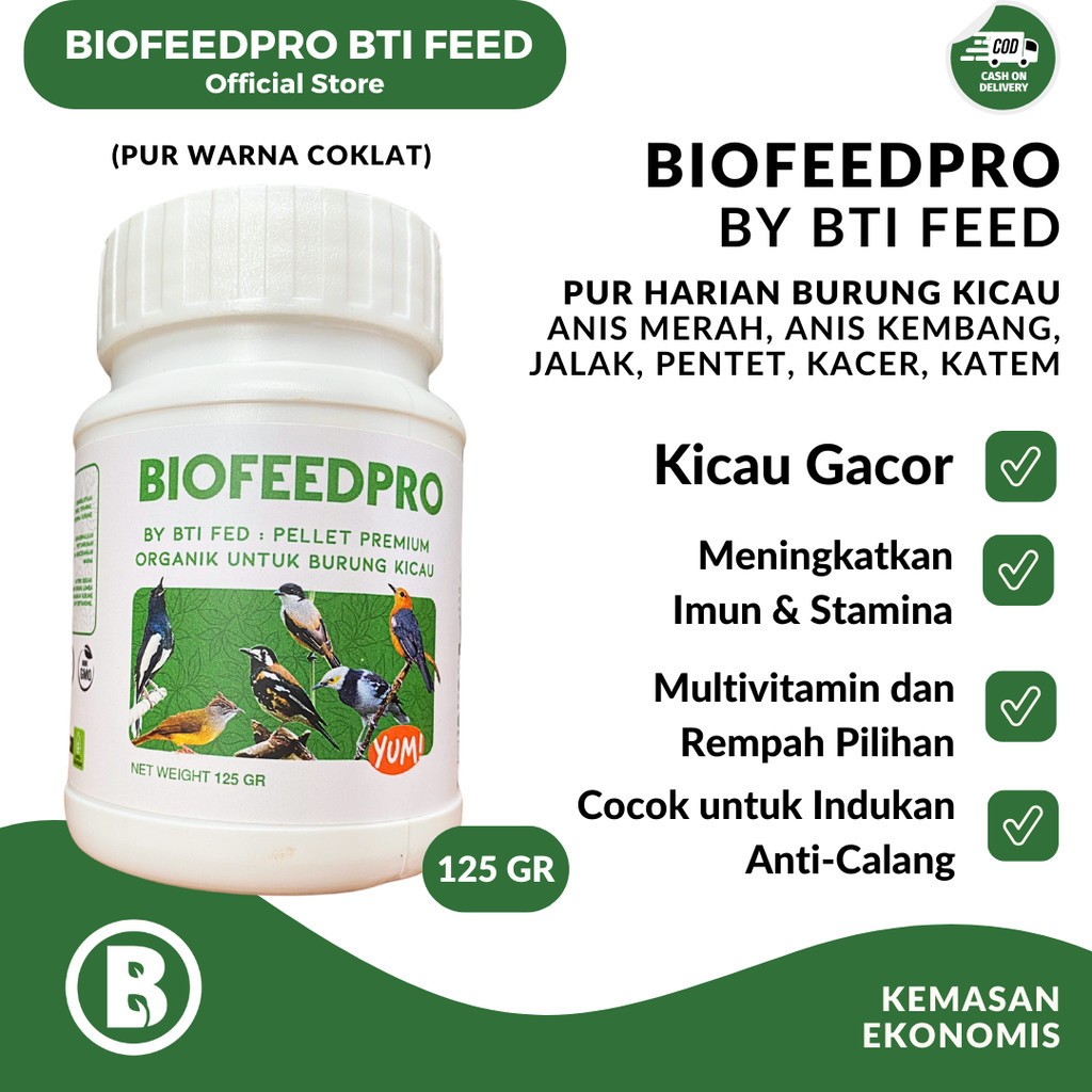 Biofeedpro Pur Burung Kicau 125gr Jalak - Cendet - Kacer - Anis Merah - Anis Kembang - Kapas Tembak 