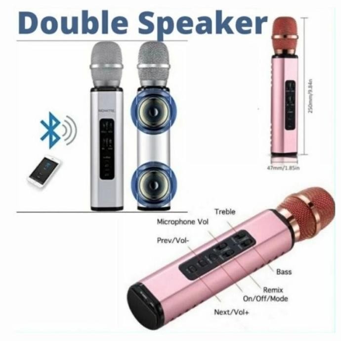 Mic K6 Bluetooth Karaoke Wireless Microphone Karaoke Stereo Sound