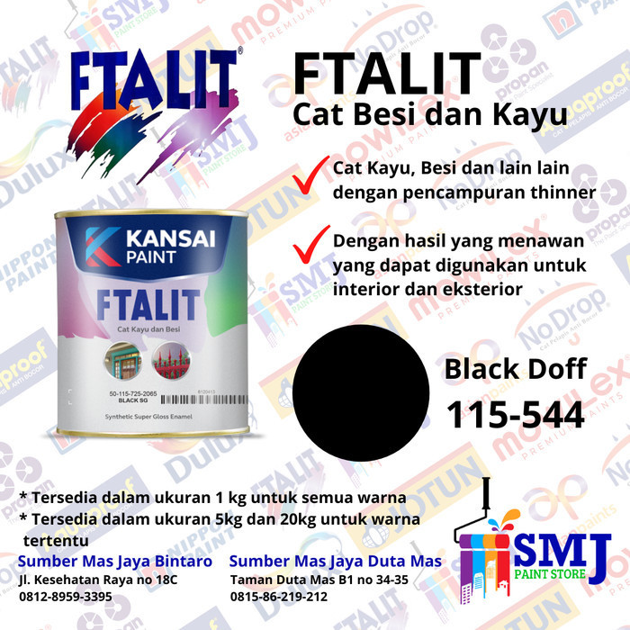 Cat Besi Dan Kayu Nyak Ftalit Hitam / Bla Doff 544 - 1 Kg