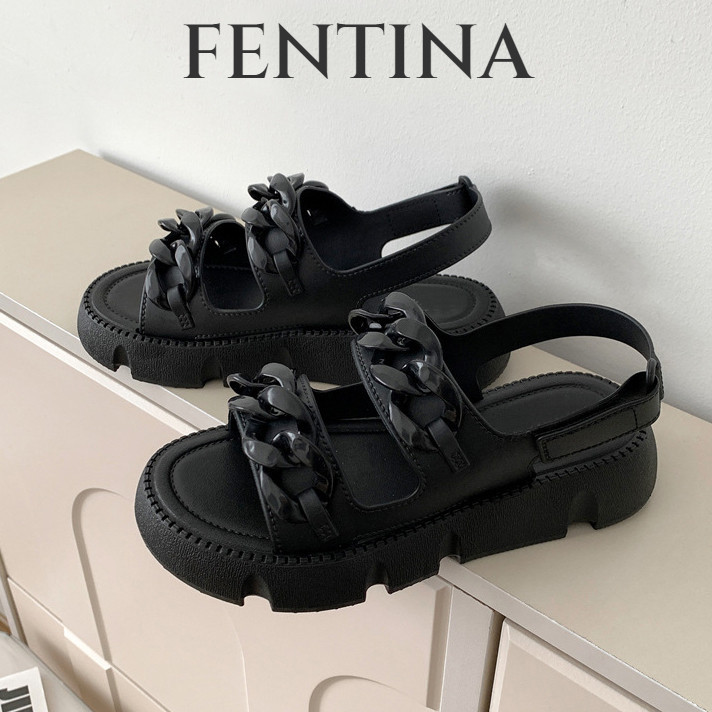 Sandal Slop Wanita // FENTINA Sandal Fuji Wanita Korea Sepatu Sandal Wanita Korea Jelly Wedges