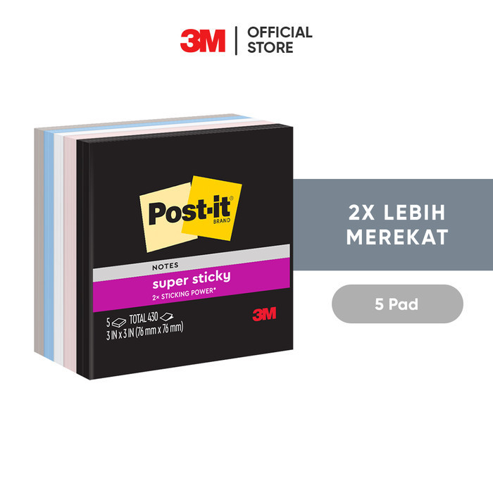 

Post-It Super Sticky Notes Simply Serene 654-5Ssne Notes 5 Pad 3X3