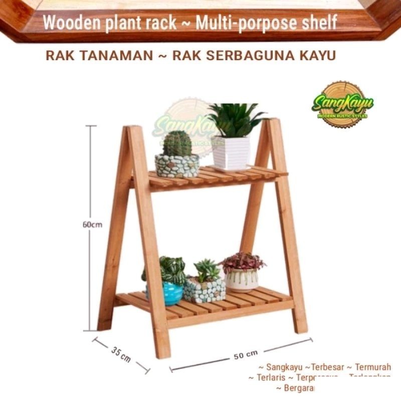 Rak susun kayu rak serbaguna rak tanaman hias rak pot bunga rak sepatu