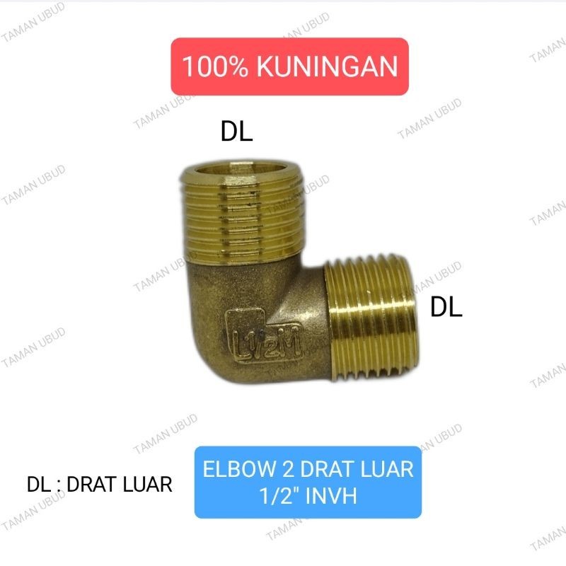 812 ELBOW 2 DRAT LUAR 1/2" KUNINGAN