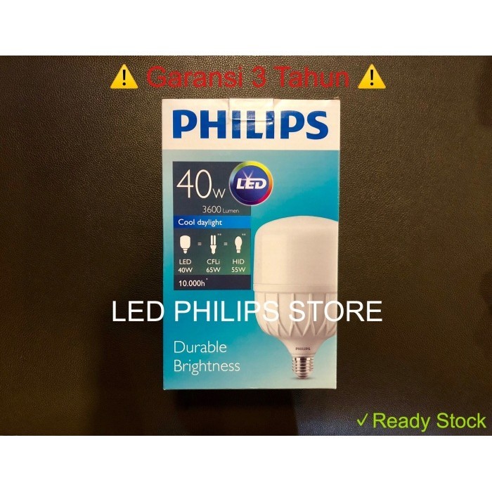 Lampu Bohlam Led Philips 40 Watt 40W 40Watt 40 W (Nyala Putih)
