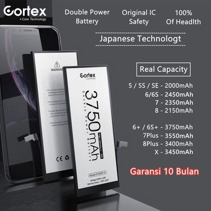 Cortex Iphone Baterai Battery High Capacity Real Capacity Batre