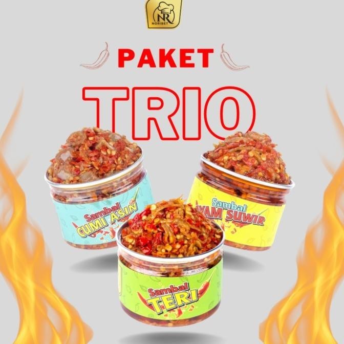 

PAKET TRIO SAMBAL NORIBET TERI - CUMI ASIN - AYAM SUWIR TB