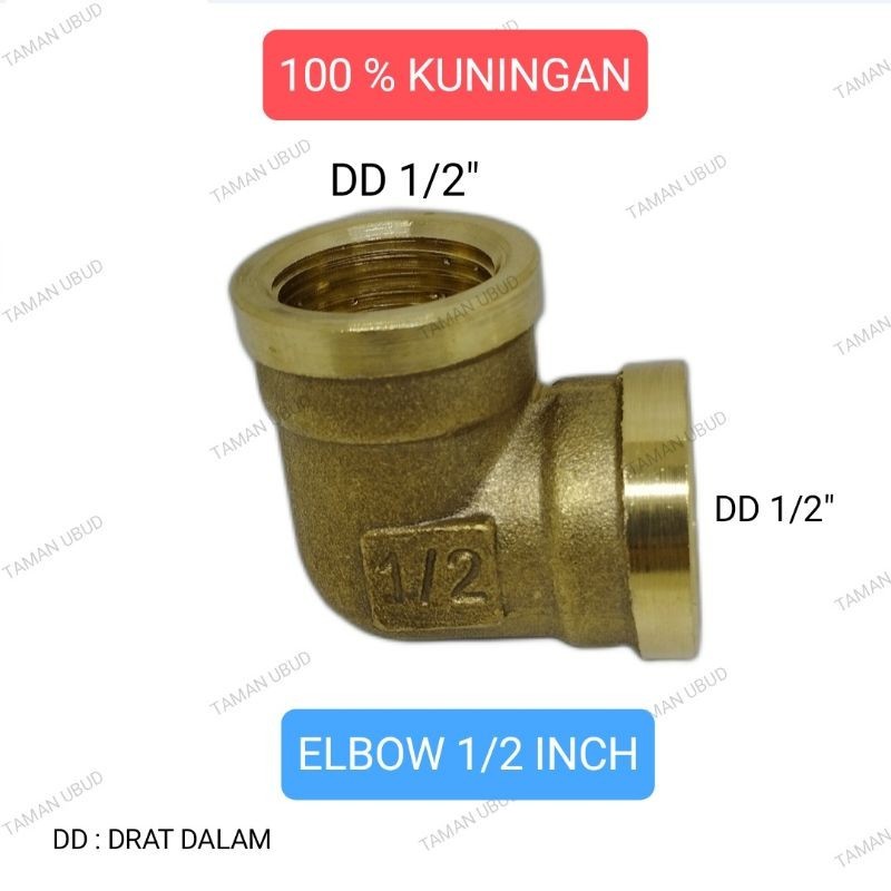 ELBOW KUNINGAN DRAT DALAM 1/2 INCH