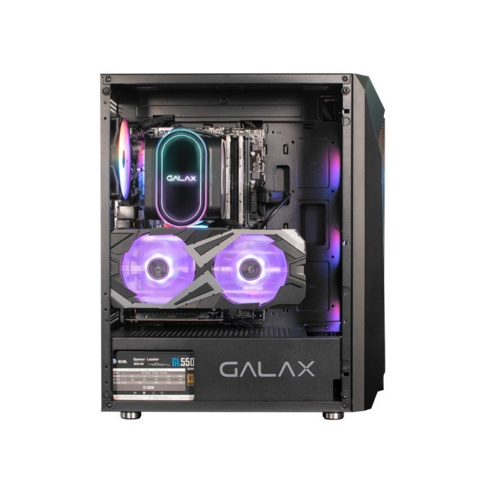 Casing Galax Revolution 05 Tempered Glass Pc Case Atx Free 4Pcs Fan