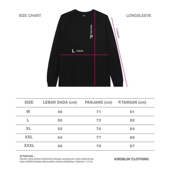 Kremlin Long Sleeve Kaos Lengan Panjang - Geeks - Black