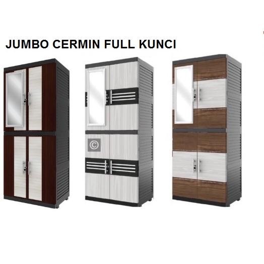 Lemari Plastik Ebony Naiba 4 Susun 9524 - MIROR Cermin Kaca RAK GANTUNG