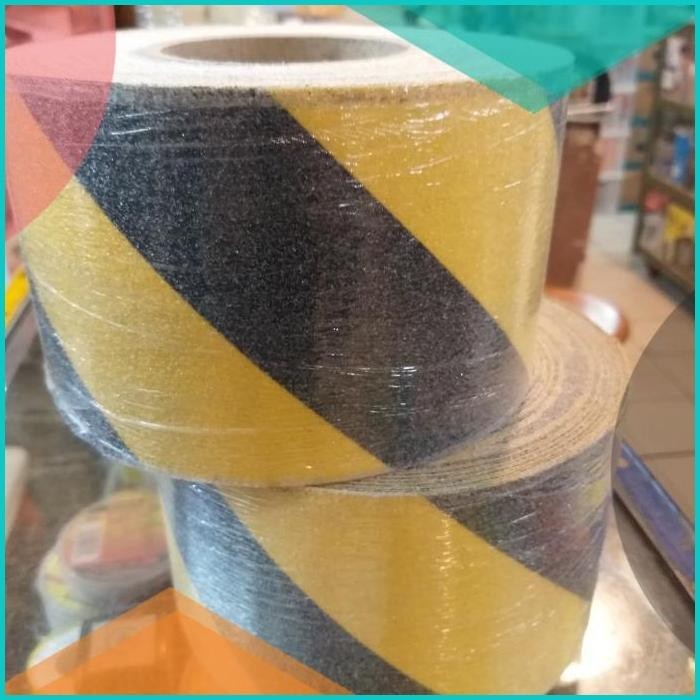 

isolasi safety walk 4" x 18M kuning hitam-stiker anti slip not 3M 19F3
