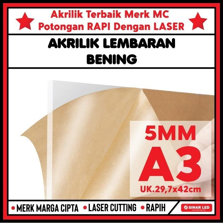 

TERBARU AKRILIK LEMBARAN 5MM UK. A3 / AKRILIK BENING / MARGA CIPTA / ARCYLIC !