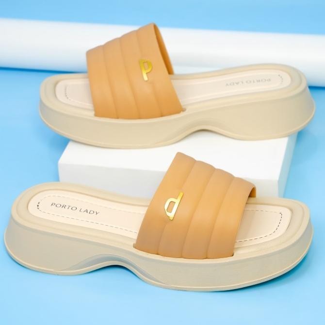 Sandal Selop Wanita Sendal Wedges Flatfoarm Jelly Empuk Gmx-1