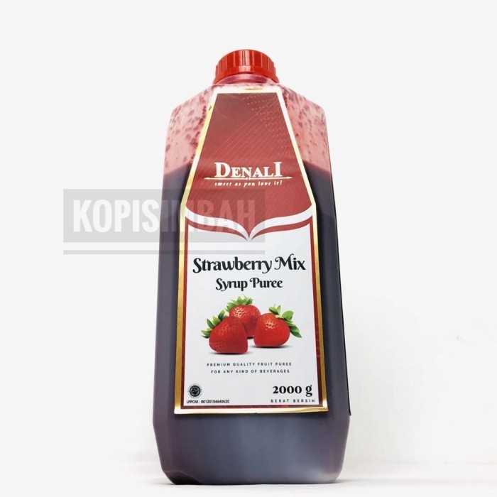 

Puree Denali Rasa Strawberry Mix 2000Ml Premium Syrup Pure Konsentrat