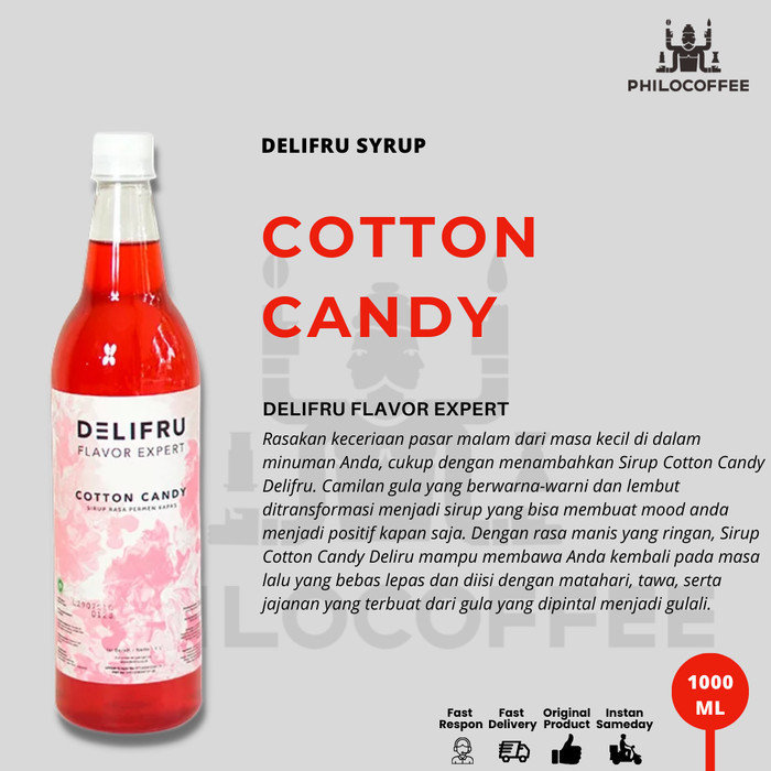 

Delifru Syrup Cotton Candy 1 Liter Sirup Permen Kapas 1000ml