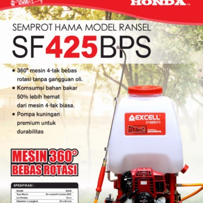 Mesin Alat Semprot Hama Backpack Sprayer Honda Excell Sf425 Bs Gz