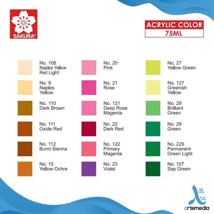 

Cat Akrilik Sakura 75ml Acrylic Color Paint - 01/03 Best Seller