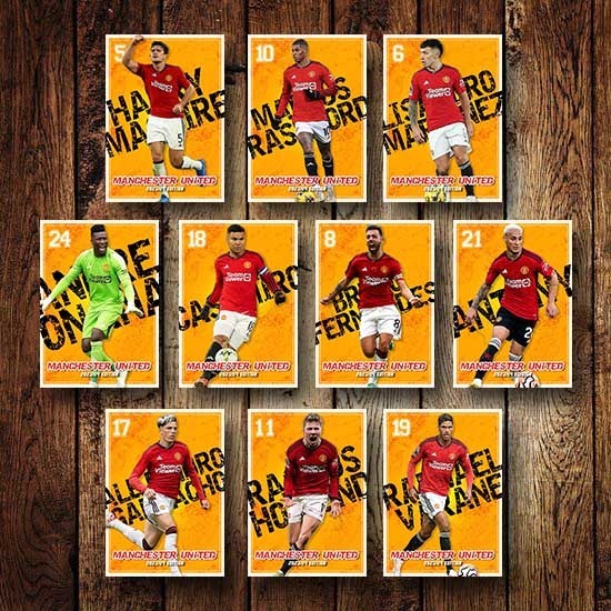 Poster Card Bola - Pemain Man United Edisi 2023/24