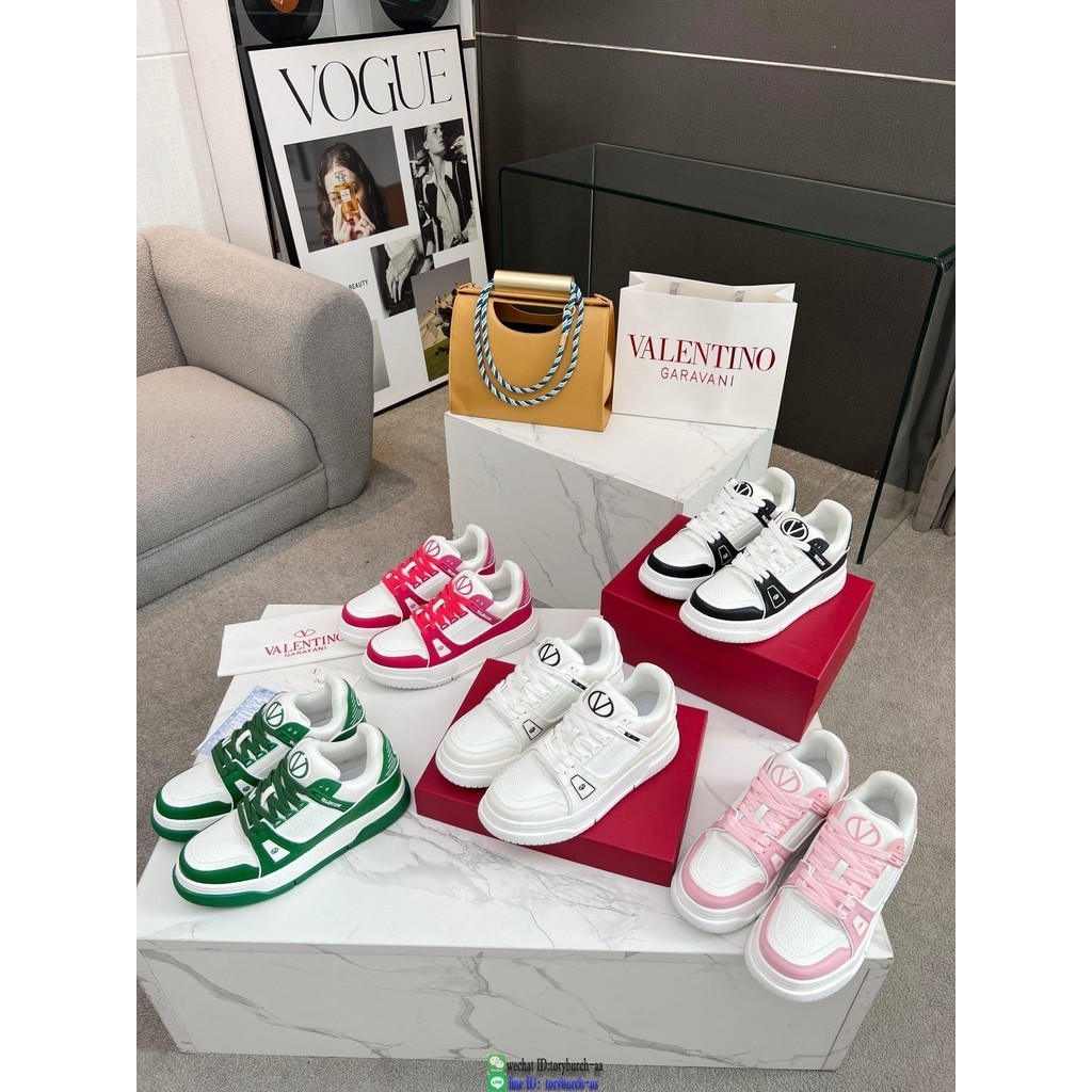 Valentino casual skateboard tennis shoes couple sneaker footwear panel laceup flat sneaker size35-46