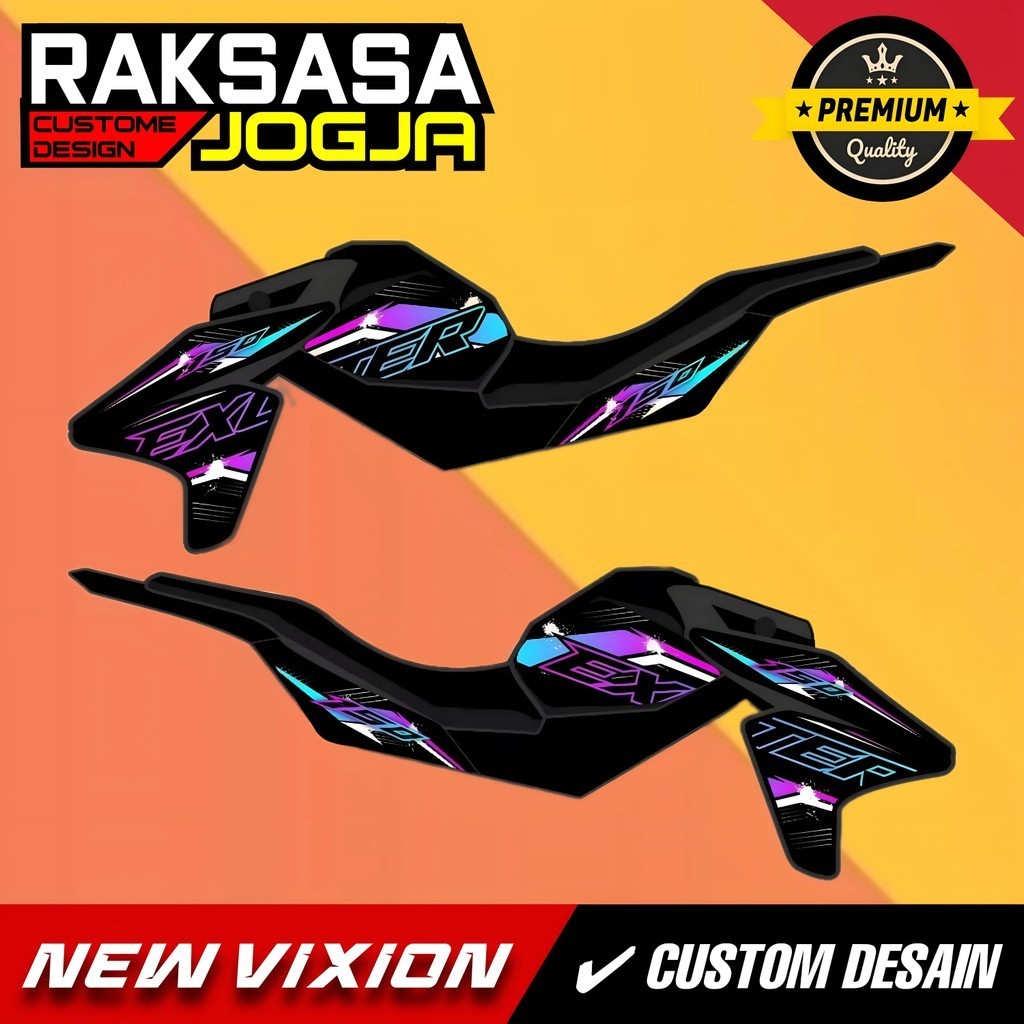 STRIPING VIXION NEW NVA NVL OLD TRANSPARAN CUSTOME HITAM BIRU PUTIH MERAH VINIL MAX DECAL HOLOGRAM 3