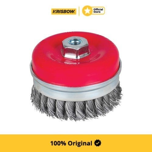 Krisbow Knot Cup Brush Bulu Sikat Pembeh Gerinda 7,5 Cm