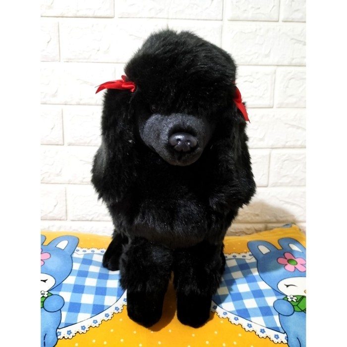 Rya Boneka Hewan Anjing Poodle Hitam (Black Poodle Stuffed Animal)