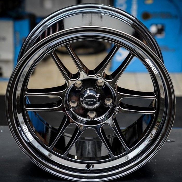 VELG RACING R18 ENKEI RPF1 BLACK CHROME LEBAR 8,5 ET 42 VELG RING 18