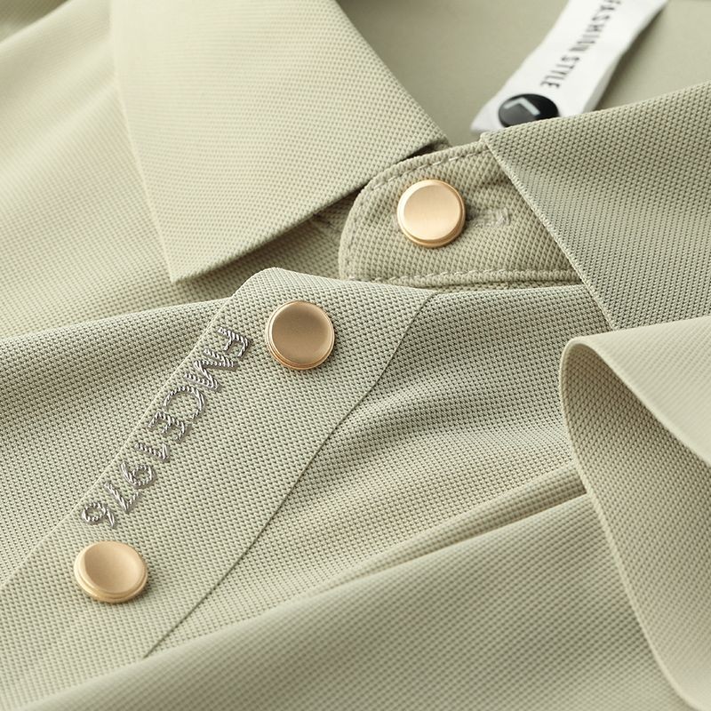 Business Casual Men's LapelpoloShirt Short SleeveTShirt Ice Silk All-Match Polo Shirt