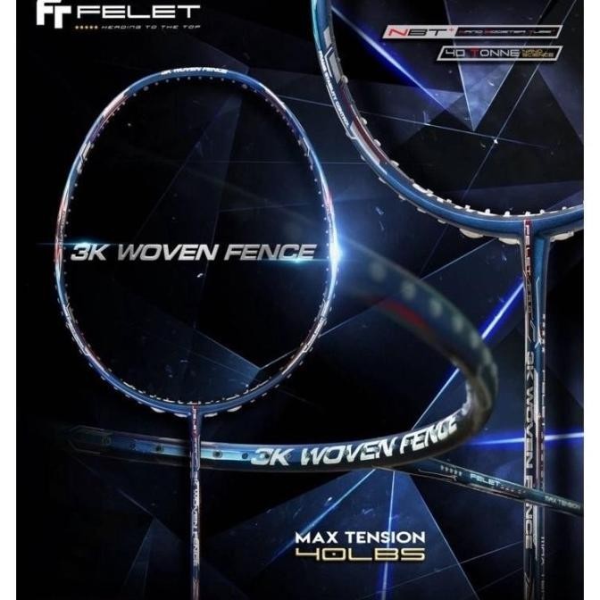 Raket Badminton Felet 3K Woven Fence Original Jisungiestoree