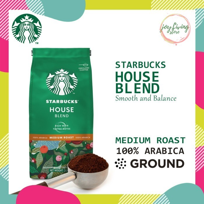 

Kopi Bubuk Starbus House Blend Medium Roast Coffee Sachet Bag 200 Gr