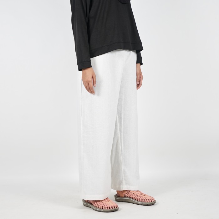 Dailys Cullotes Pants Celana Linen White Premium Quality