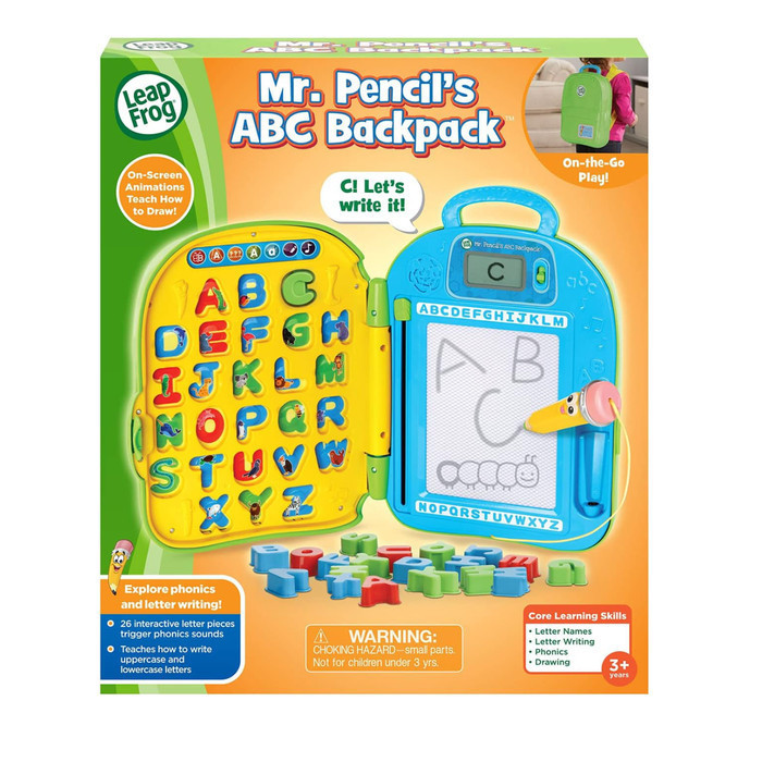 Leapfrog Mr Pencil Go With Me Alphabet Abc Backpack Blue