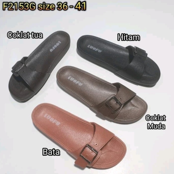 Sandal Luofu F2153G Jelly Slip Sendal Gesper Luofu Loufu Wanita 36-41