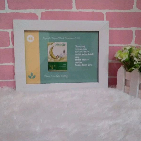NazhifaSakhy - Bingkai Gift Series - Pigura Frame Terimakasih Guru 4R 5R 6R (Tanpa Logam Mulia)