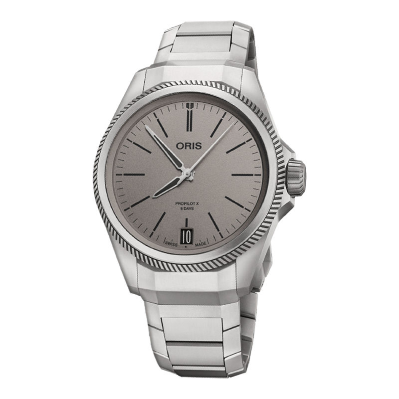 Jam Tangan Pria Oris Pro Pilot X Calibre 400 01-400-7778-7153-07-7-20-01TLC Automatic Grey Dial Tita