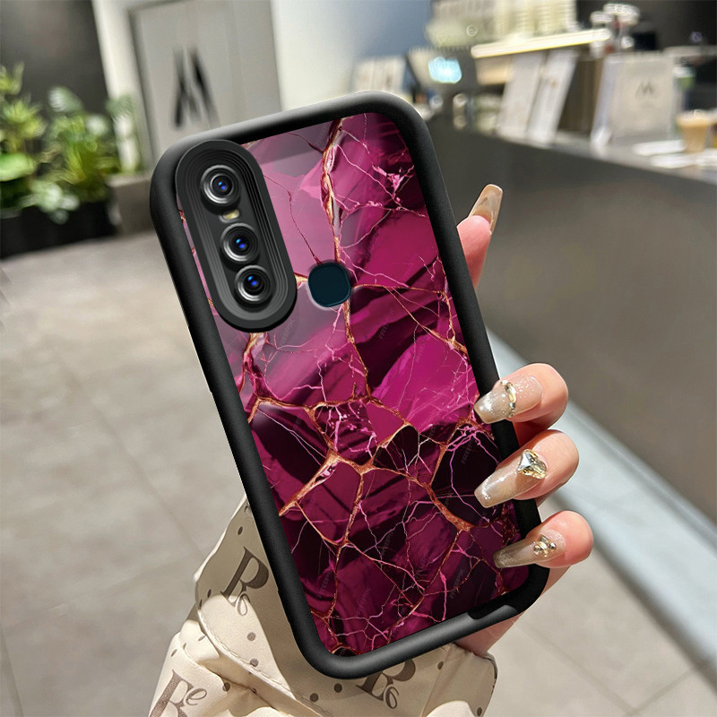 Casing Hp VIVO V15 Case hp ponsel pola bor rusak Casing lunak pencegah Kesing jatuh silikon kerangka