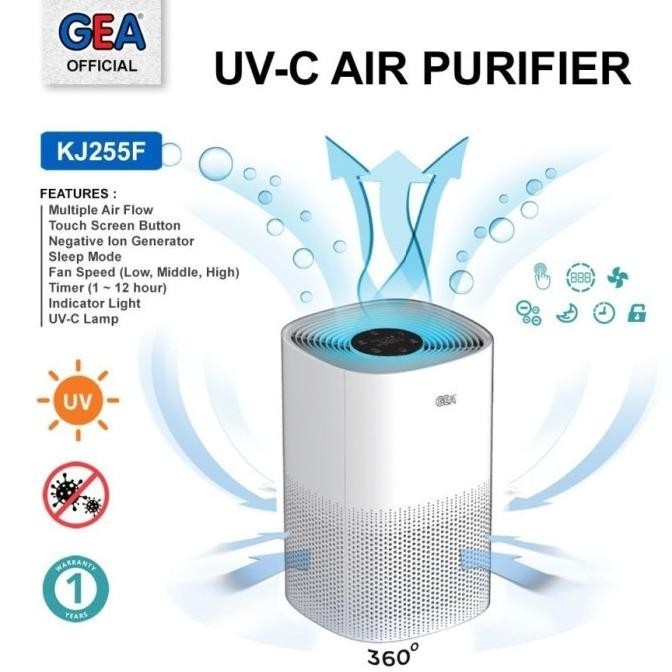 Air Purifier Gea Uv-C Kj-255F / Kj255F / Kj-255-F Pembersih Udara Rumahkiitoo