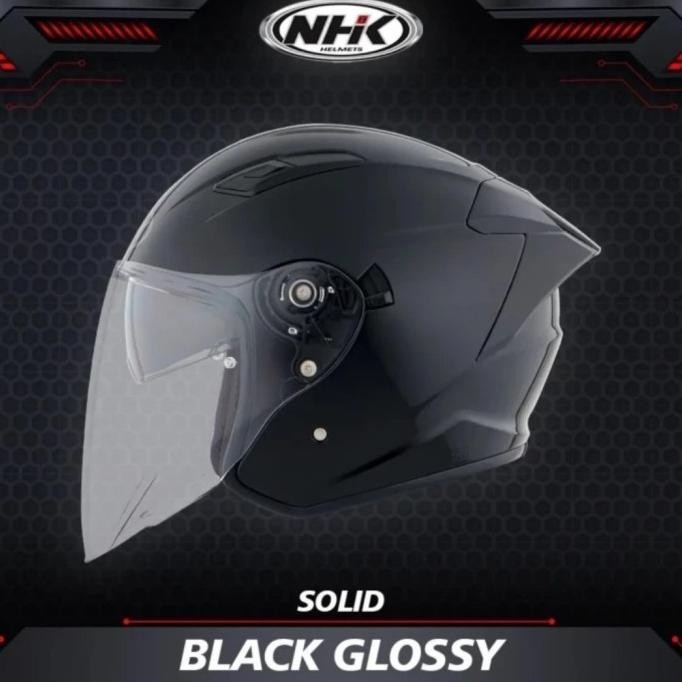 Nhk S1 Gp Pro Plus Black Glossy Original | Helm Half Face Ori Sni Arennafreya