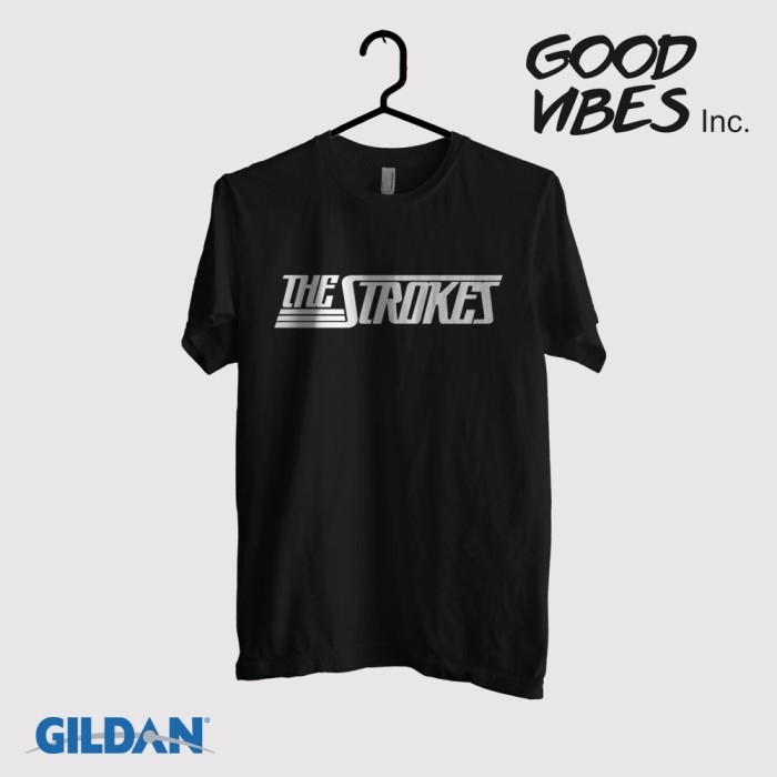 Kaos Band The Strokes Original Gildan - The Strokes Logo Black