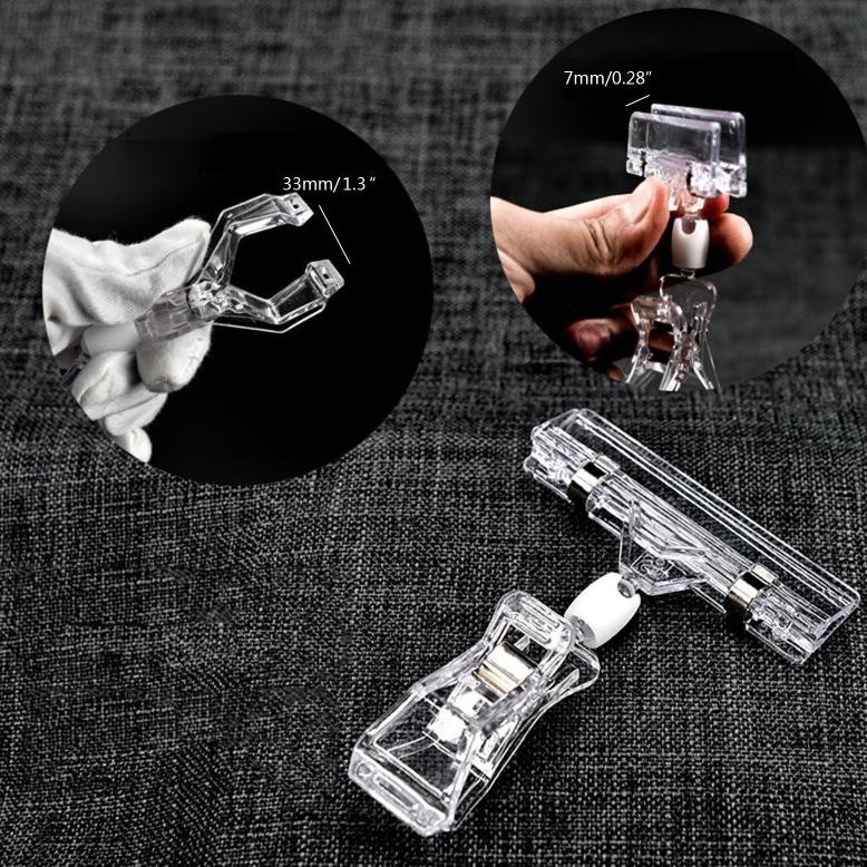 

et-98 5PCS 11/16 cm jepitan price tag Price Tag Jepitan Toko Penjepit Papan Obral Transparan Original