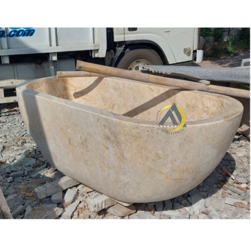 Bathtub bak mandi berendam bahan batu asli marmer solid utuh 180x80