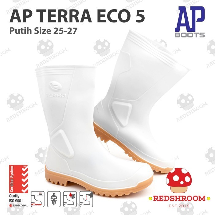 Sepatu boot Pendek AP Boots AP TERRA ECO 5 PUTIH PERAIRAN PERTANIAN