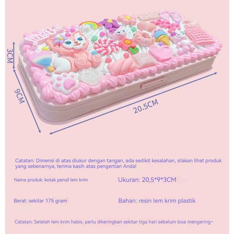 

BISA COD Ready StockDeco Cream Clay Pencil Box Paket Material Lotso DIY Pencil Box Sanrio Soft Clay Cream Kotak Pensil Kotak Stationery an-114