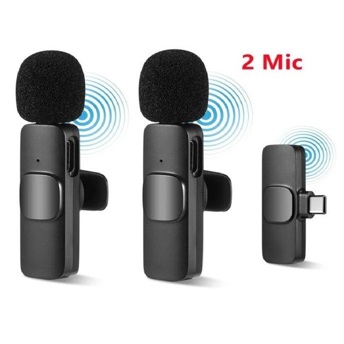 Mic Wireless Smartphone Clip On Vlog Lavalier Microphone Wireless