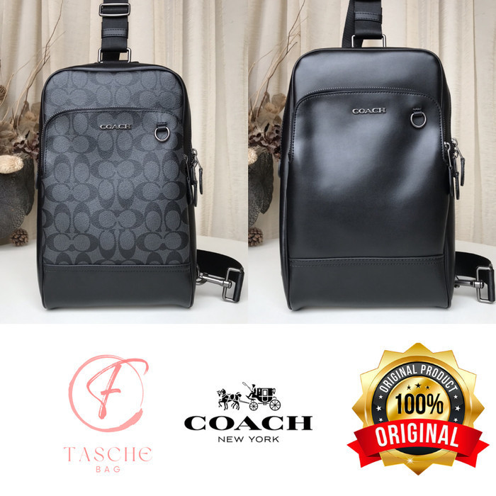 Tas Pria Ch New Genuine Leather Soft All-Business Casual Chest Bag