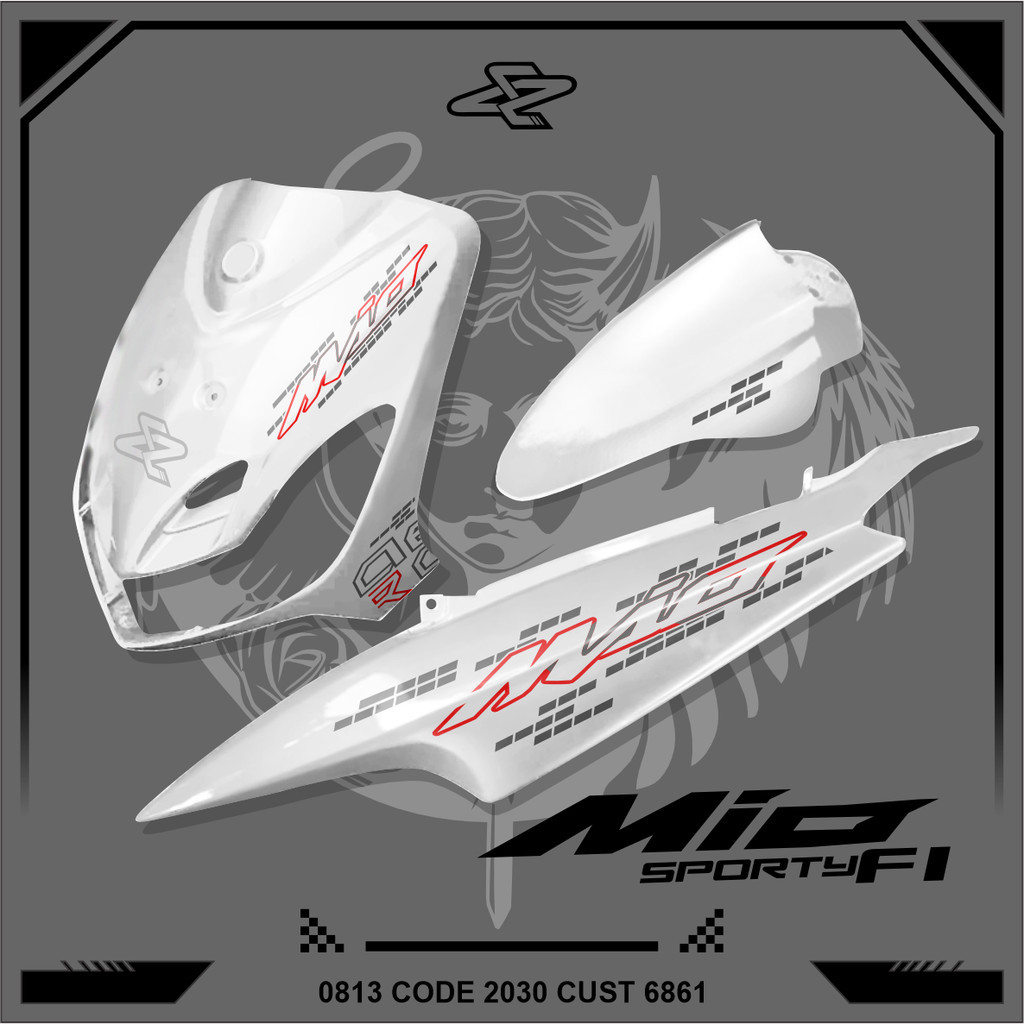 PUT Striping mio sporty NVX Stiker Sticker Striping Bodi Yamaha Mio Sporty Tahun 2006 transparan