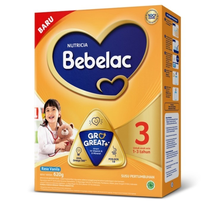 Bebelac 3 Susu Pertumbuhan Anak 1-3 Tahun Vanilla 620 G