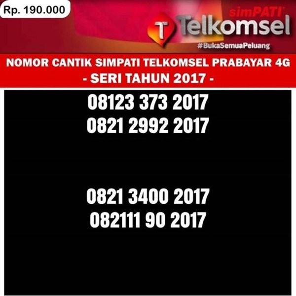 Nomor Cantik Simpati Telkomsel Prabayar 4G Kartu Perdana Tahun 2017