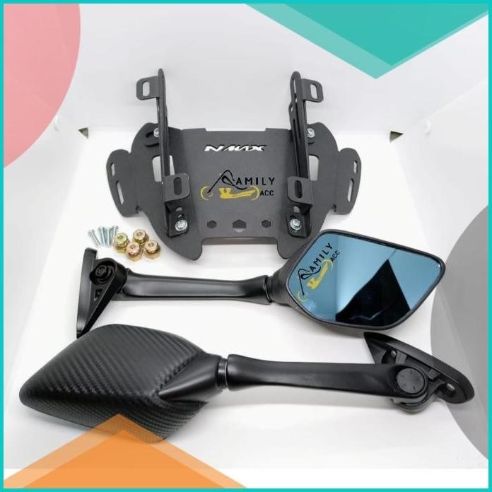 Spion R25 Carbon Panjang + Serpo Windshield Nmax New 2020 dan Nmax OLD