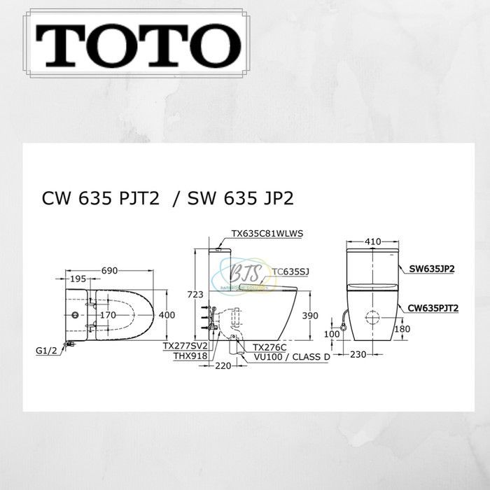 Kloset/Closet Toto Cw635Pj/Sw635Jp2/Cw 635 Pj/Cw 635 J/Cw 635J/Cw635 J